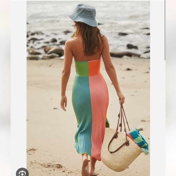 Solid & stripe multicolor dress - Picture 3 of 8